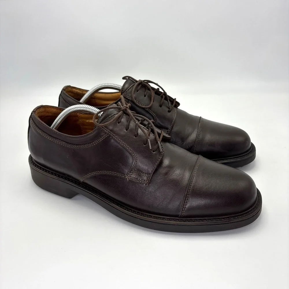 Venturini Comfort & Flex Men's 12M Brown Leather Oxford Made in Italy Shoes